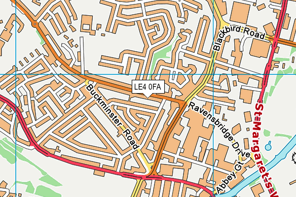 LE4 0FA map - OS VectorMap District (Ordnance Survey)