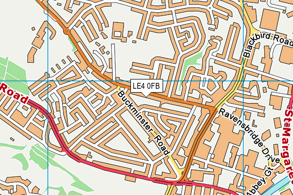 LE4 0FB map - OS VectorMap District (Ordnance Survey)