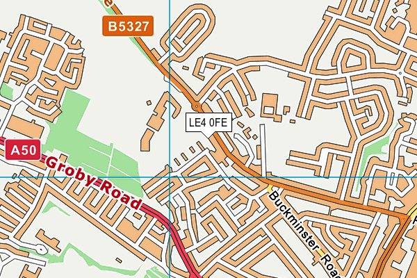 LE4 0FE map - OS VectorMap District (Ordnance Survey)