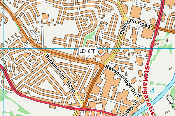 LE4 0FF map - OS VectorMap District (Ordnance Survey)