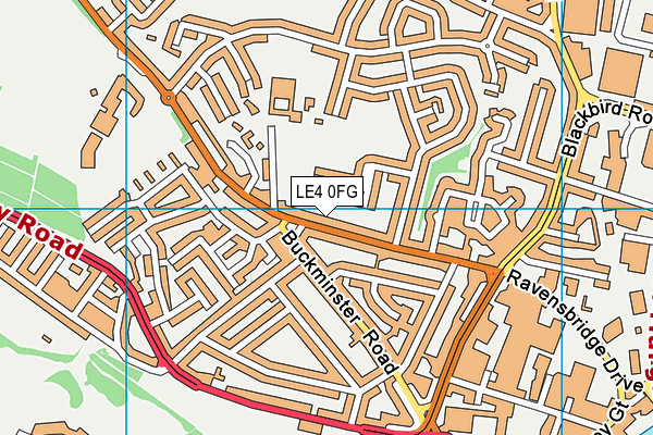 LE4 0FG map - OS VectorMap District (Ordnance Survey)