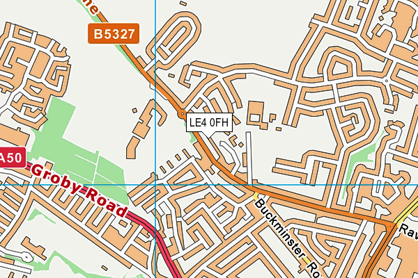 LE4 0FH map - OS VectorMap District (Ordnance Survey)