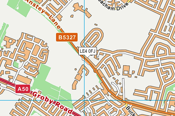 LE4 0FJ map - OS VectorMap District (Ordnance Survey)