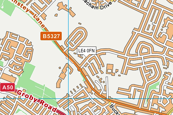 LE4 0FN map - OS VectorMap District (Ordnance Survey)