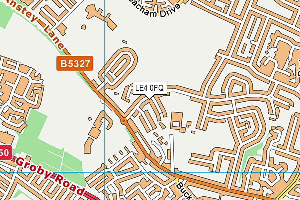 LE4 0FQ map - OS VectorMap District (Ordnance Survey)