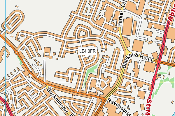 LE4 0FR map - OS VectorMap District (Ordnance Survey)