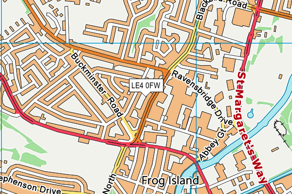 LE4 0FW map - OS VectorMap District (Ordnance Survey)