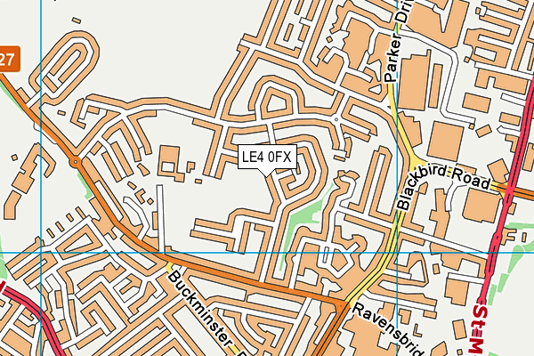 LE4 0FX map - OS VectorMap District (Ordnance Survey)