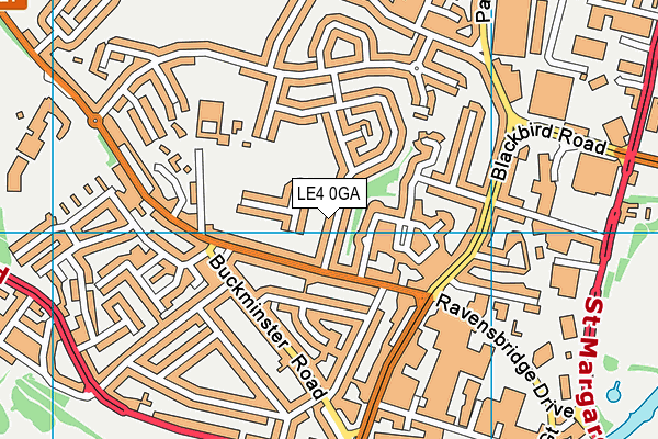 LE4 0GA map - OS VectorMap District (Ordnance Survey)