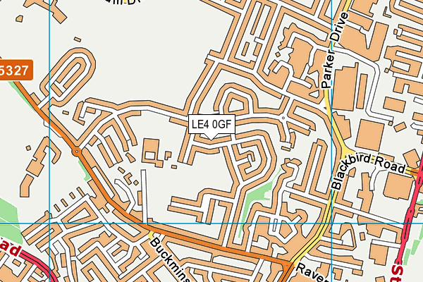 LE4 0GF map - OS VectorMap District (Ordnance Survey)