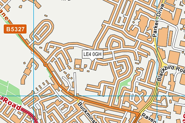 LE4 0GH map - OS VectorMap District (Ordnance Survey)