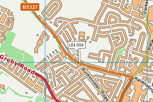 LE4 0GX map - OS VectorMap District (Ordnance Survey)