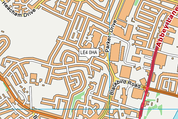 LE4 0HA map - OS VectorMap District (Ordnance Survey)