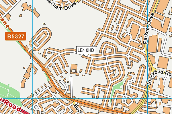 LE4 0HD map - OS VectorMap District (Ordnance Survey)