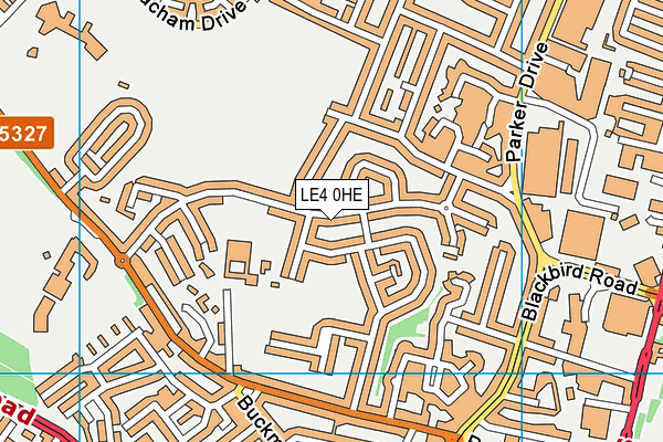 LE4 0HE map - OS VectorMap District (Ordnance Survey)