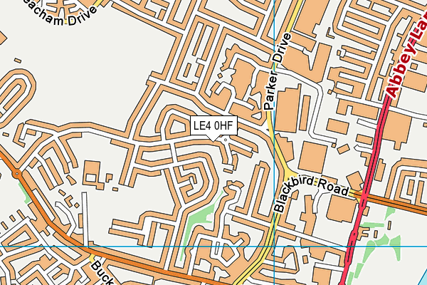 LE4 0HF map - OS VectorMap District (Ordnance Survey)