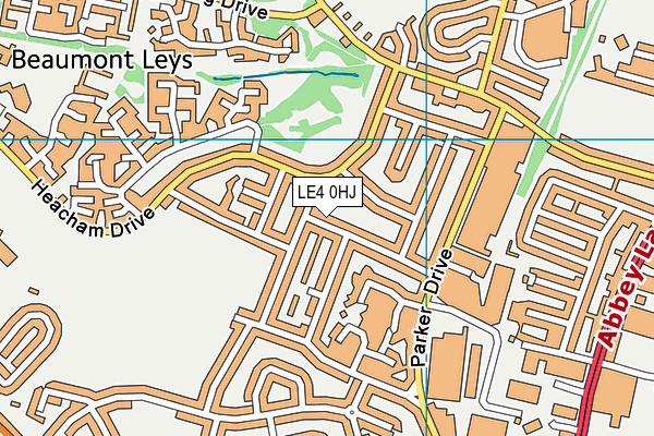 LE4 0HJ map - OS VectorMap District (Ordnance Survey)
