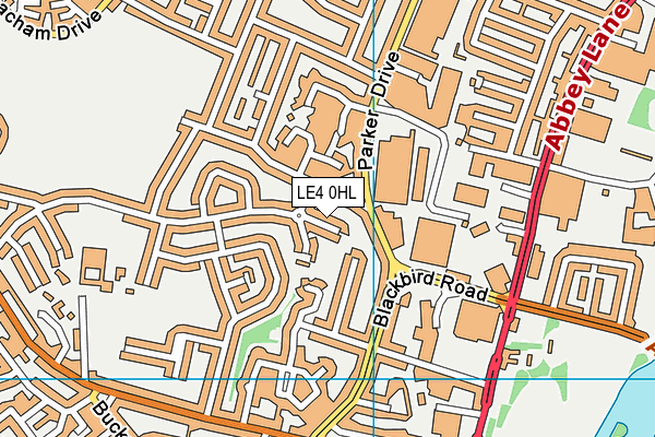 LE4 0HL map - OS VectorMap District (Ordnance Survey)