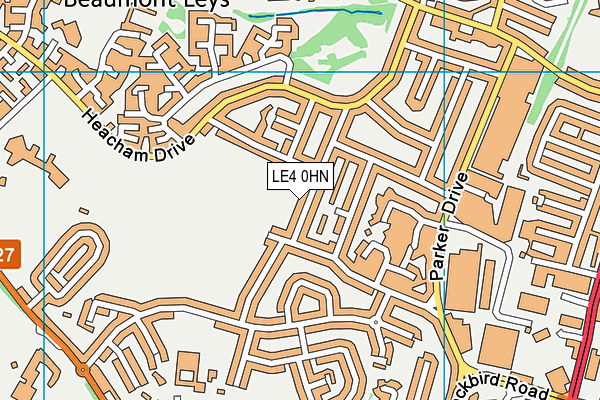 LE4 0HN map - OS VectorMap District (Ordnance Survey)