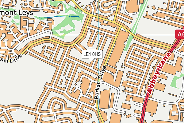 LE4 0HS map - OS VectorMap District (Ordnance Survey)
