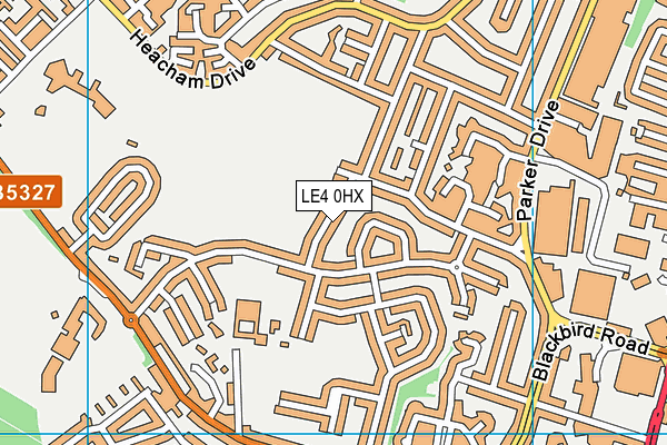 LE4 0HX map - OS VectorMap District (Ordnance Survey)