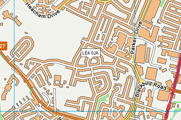 LE4 0JA map - OS VectorMap District (Ordnance Survey)
