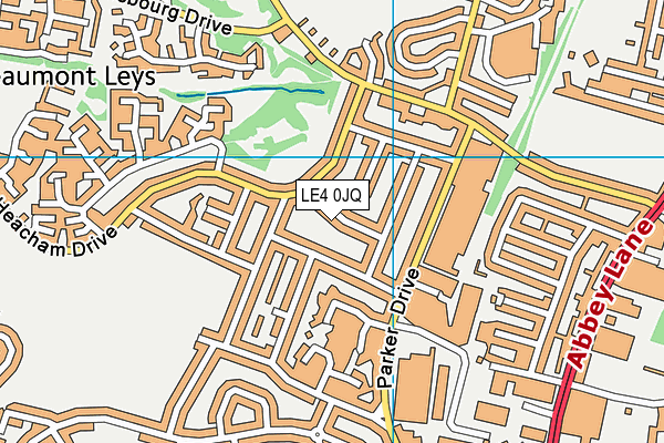 LE4 0JQ map - OS VectorMap District (Ordnance Survey)