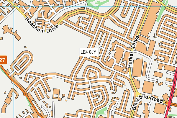 LE4 0JY map - OS VectorMap District (Ordnance Survey)