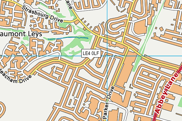 LE4 0LF map - OS VectorMap District (Ordnance Survey)