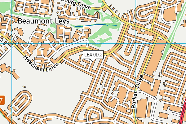 LE4 0LQ map - OS VectorMap District (Ordnance Survey)