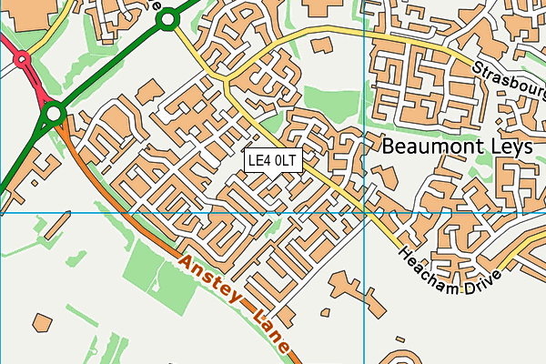 LE4 0LT map - OS VectorMap District (Ordnance Survey)