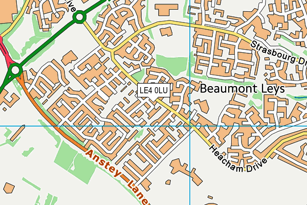 LE4 0LU map - OS VectorMap District (Ordnance Survey)