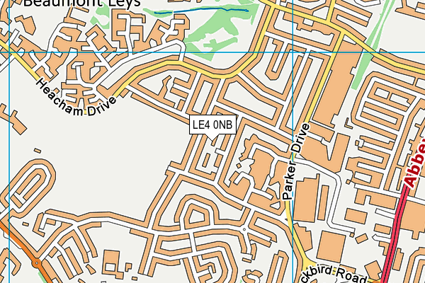 LE4 0NB map - OS VectorMap District (Ordnance Survey)