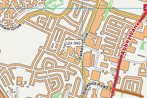 LE4 0NG map - OS VectorMap District (Ordnance Survey)