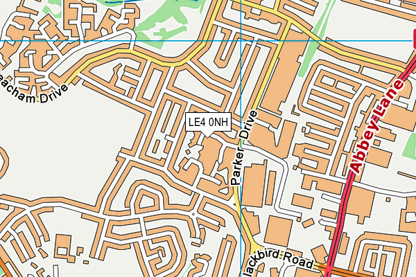 LE4 0NH map - OS VectorMap District (Ordnance Survey)