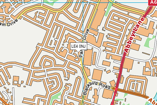 LE4 0NJ map - OS VectorMap District (Ordnance Survey)