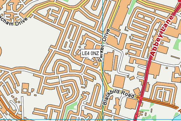 LE4 0NZ map - OS VectorMap District (Ordnance Survey)