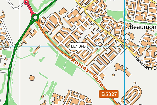 LE4 0PB map - OS VectorMap District (Ordnance Survey)