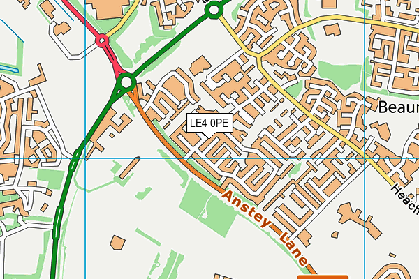 LE4 0PE map - OS VectorMap District (Ordnance Survey)