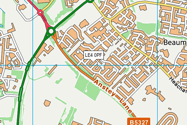 LE4 0PF map - OS VectorMap District (Ordnance Survey)