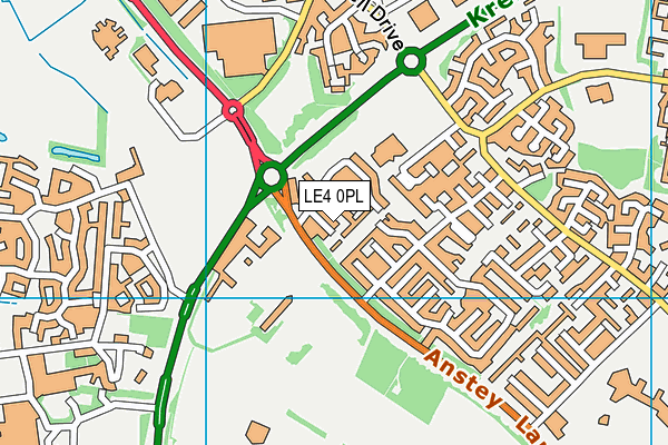 LE4 0PL map - OS VectorMap District (Ordnance Survey)