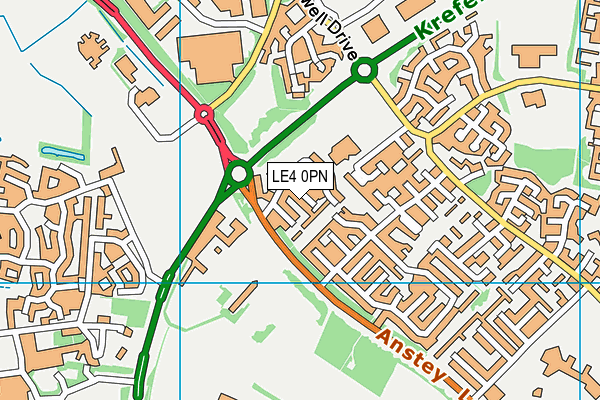 LE4 0PN map - OS VectorMap District (Ordnance Survey)