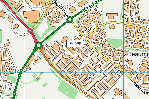 LE4 0PP map - OS VectorMap District (Ordnance Survey)