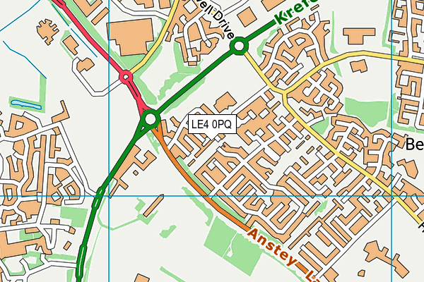 LE4 0PQ map - OS VectorMap District (Ordnance Survey)