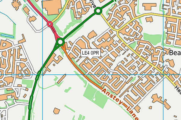 LE4 0PR map - OS VectorMap District (Ordnance Survey)