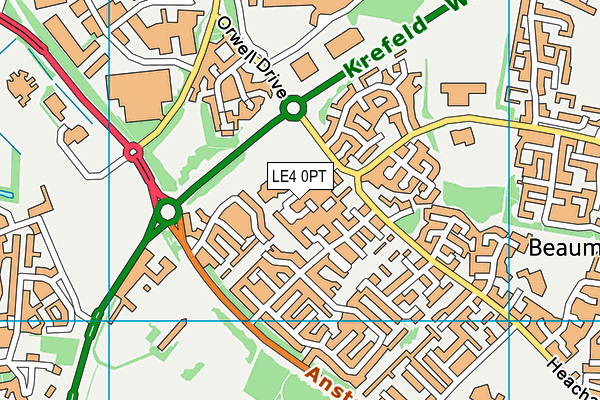 LE4 0PT map - OS VectorMap District (Ordnance Survey)