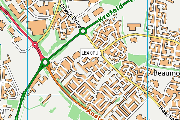 LE4 0PU map - OS VectorMap District (Ordnance Survey)