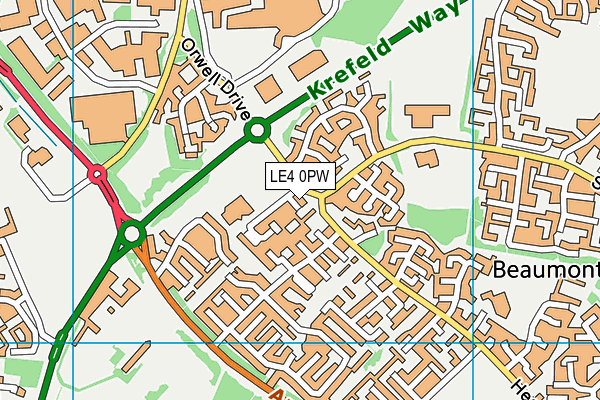 LE4 0PW map - OS VectorMap District (Ordnance Survey)