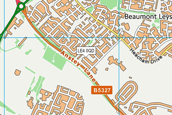 LE4 0QD map - OS VectorMap District (Ordnance Survey)