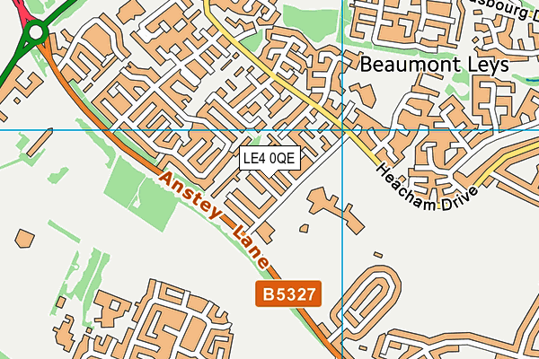 LE4 0QE map - OS VectorMap District (Ordnance Survey)